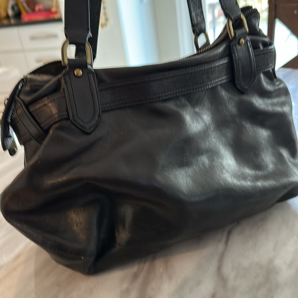 Cole Haan Black Leather Handbag Shoulder Tote Buckle Y2K - Picture 10 of 10